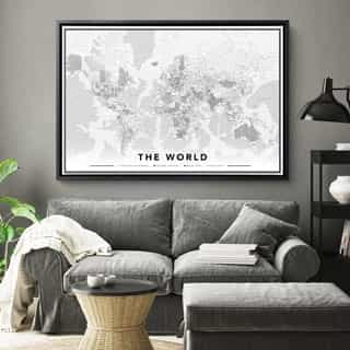 Hanging a world map on canvas